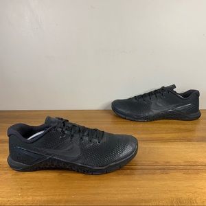 Nike Metcon 4 Triple Black Mens CrossFit Training Shoe Size 12